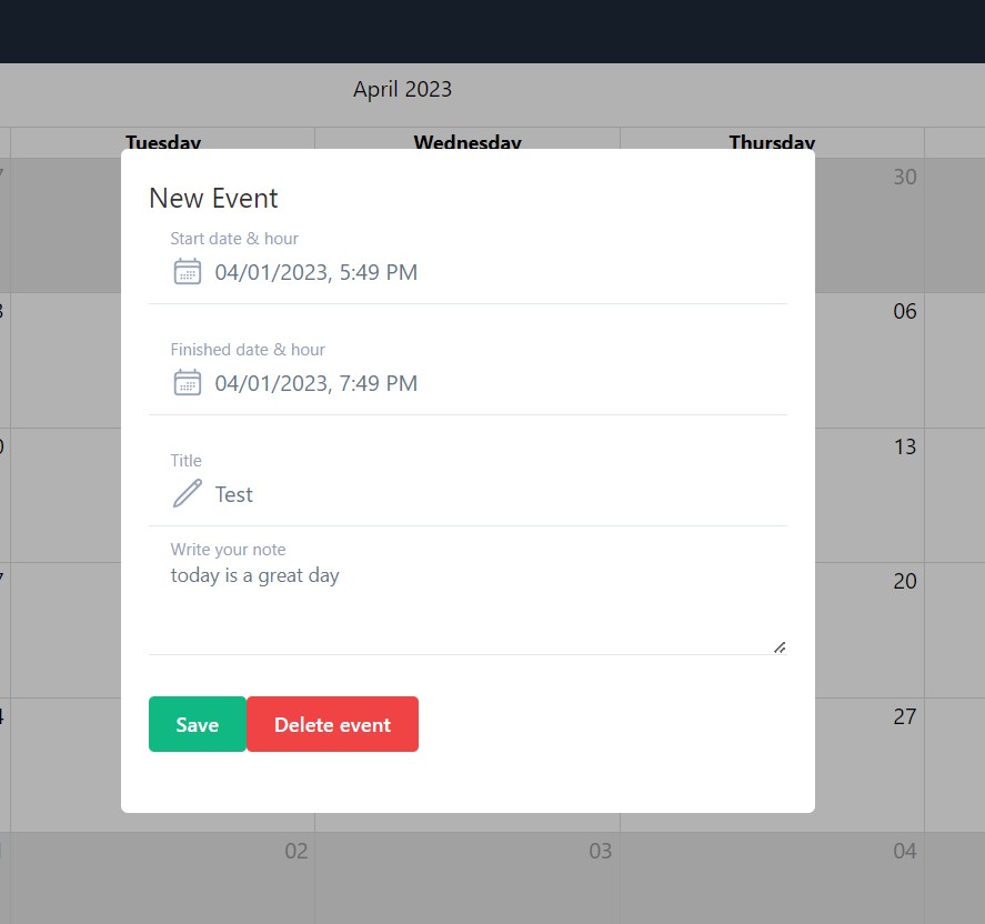 Calendar App